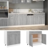 Armario inferior cocina contrachapada gris Sonoma 80x46x81,5 cm