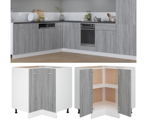 Armario cocina madera ingeniería gris Sonoma 75,5x75,5x81,5 cm