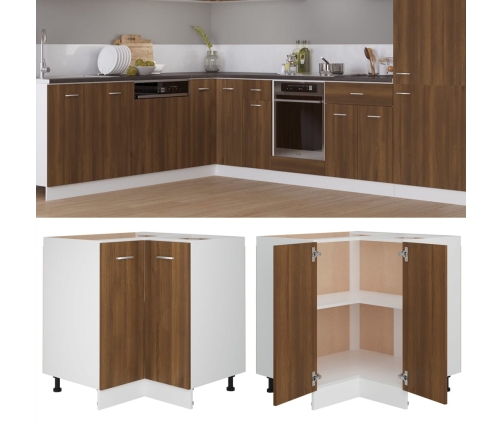 Armario cocina madera ingeniería roble marrón 75,5x75,5x81,5 cm