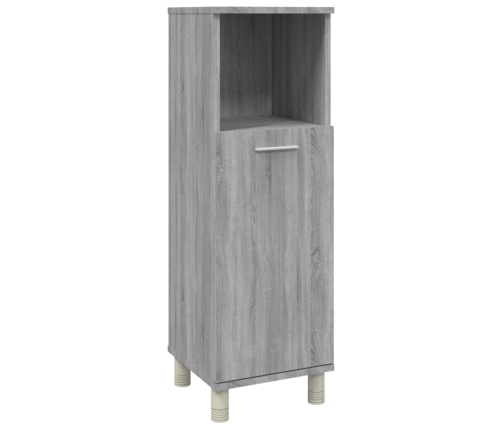 Armario de baño madera contrachapada gris Sonoma 30x30x95 cm