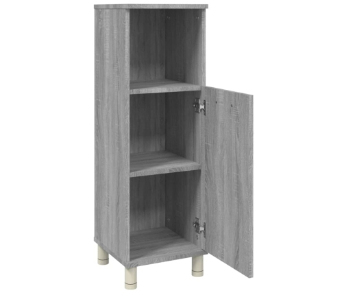 Armario de baño madera contrachapada gris Sonoma 30x30x95 cm