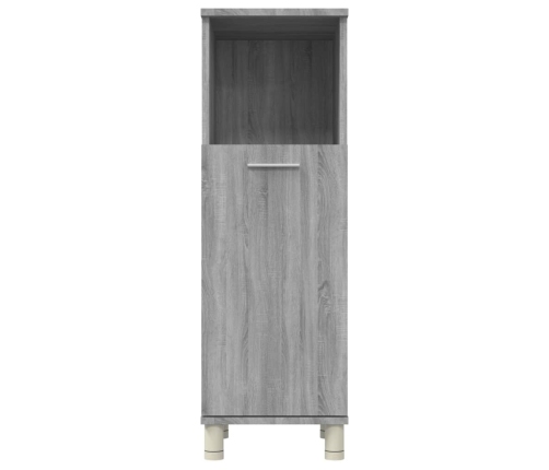 Armario de baño madera contrachapada gris Sonoma 30x30x95 cm