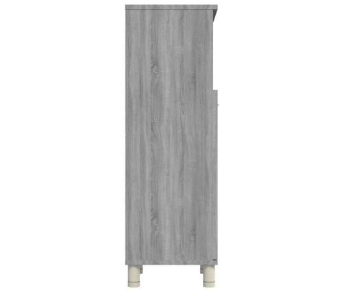 Armario de baño madera contrachapada gris Sonoma 30x30x95 cm