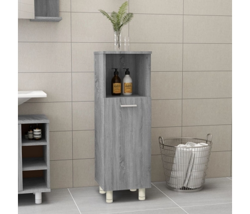 Armario de baño madera contrachapada gris Sonoma 30x30x95 cm