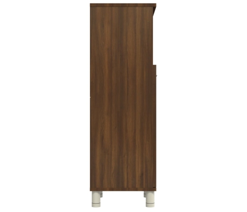 Armario de baño madera contrachapada roble marrón 30x30x95 cm