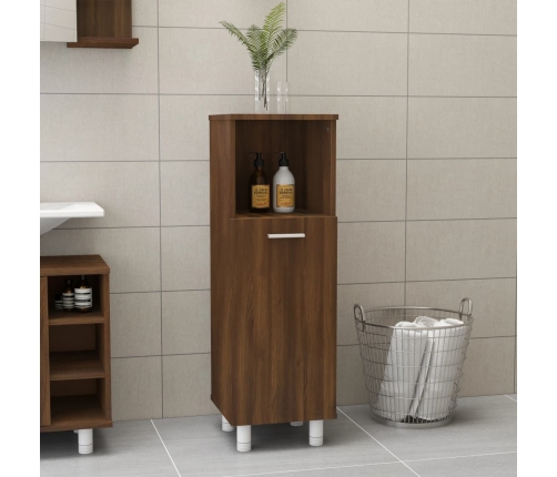 Armario de baño madera contrachapada roble marrón 30x30x95 cm