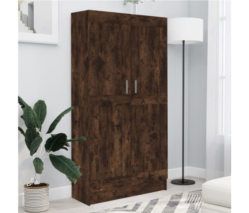 vidaXL Armario libros madera contrachapada roble humo 82,5x30,5x150 cm