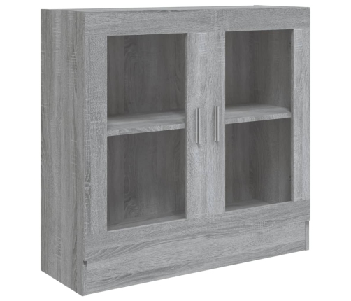 Vitrina de madera contrachapada gris sonoma 82,5x30,5x80 cm