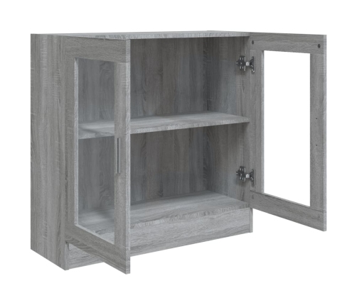 Vitrina de madera contrachapada gris sonoma 82,5x30,5x80 cm