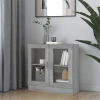 Vitrina de madera contrachapada gris sonoma 82,5x30,5x80 cm