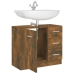 Mueble de lavabo madera contrachapada roble ahumado 63x30x54 cm