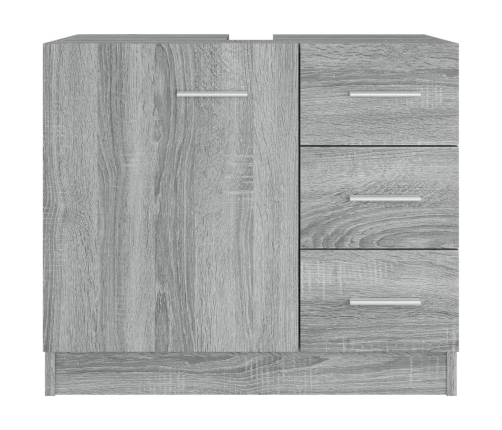 Armario para lavabo madera contrachapada gris Sonoma 63x30x54cm