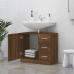 Mueble de lavabo madera contrachapada marrón roble 63x30x54 cm