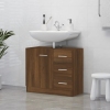 Mueble de lavabo madera contrachapada marrón roble 63x30x54 cm