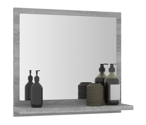 Espejo de baño madera contrachapada gris Sonoma 40x10,5x37 cm