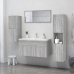 Armario de baño madera contrachapada gris Sonoma 30x30x130 cm