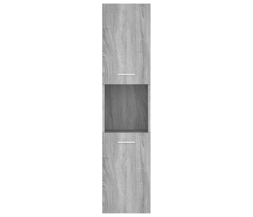 Armario de baño madera contrachapada gris Sonoma 30x30x130 cm