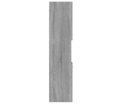 Armario de baño madera contrachapada gris Sonoma 30x30x130 cm