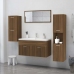 Armario de baño madera de ingeniería marrón roble 30x30x130 cm