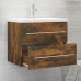 Mueble lavabo madera contrachapada roble ahumado 60x38,5x48 cm