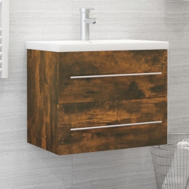 Mueble lavabo madera contrachapada roble ahumado 60x38,5x48 cm