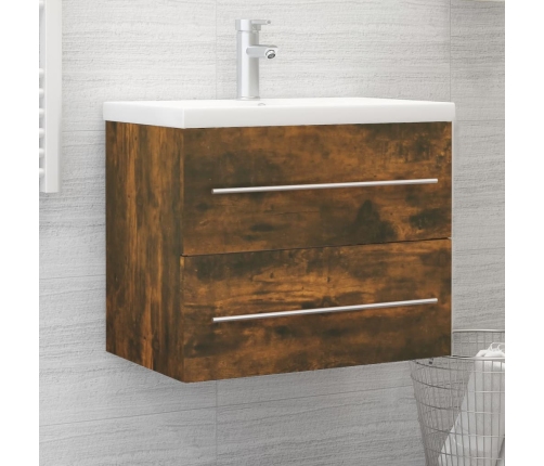 Mueble lavabo madera contrachapada roble ahumado 60x38,5x48 cm