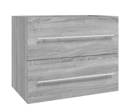 Mueble de lavabo madera contrachapada gris Sonoma 60x38,5x48 cm