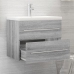 Mueble de lavabo madera contrachapada gris Sonoma 60x38,5x48 cm