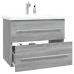 Mueble de lavabo madera contrachapada gris Sonoma 60x38,5x48 cm