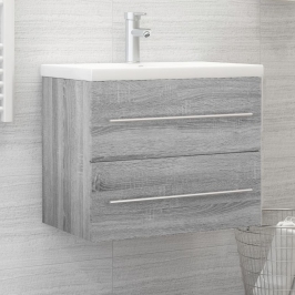 Mueble de lavabo madera contrachapada gris Sonoma 60x38,5x48 cm