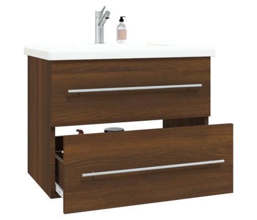 Mueble lavabo madera contrachapada roble marrón 60x38,5x48 cm