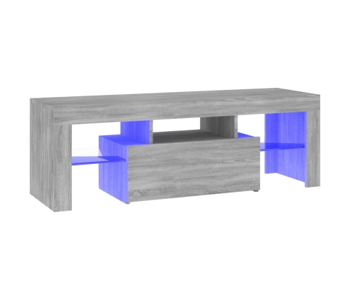 Mueble de TV con luces LED gris Sonoma 120x35x40 cm