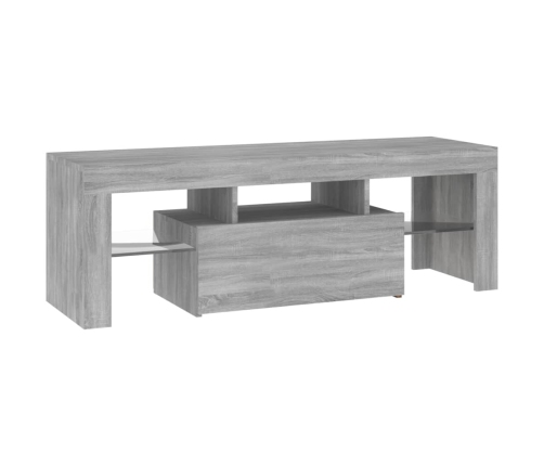 Mueble de TV con luces LED gris Sonoma 120x35x40 cm