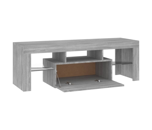 Mueble de TV con luces LED gris Sonoma 120x35x40 cm