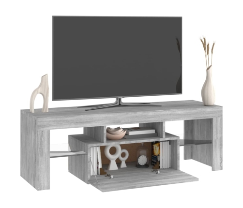 Mueble de TV con luces LED gris Sonoma 120x35x40 cm