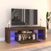 Mueble de TV con luces LED marrón roble 120x35x40 cm