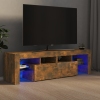 Mueble de TV con luces LED color roble ahumado 140x36,5x40 cm