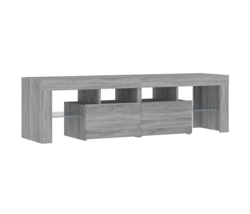 Mueble de TV con luces LED gris Sonoma 140x36,5x40 cm