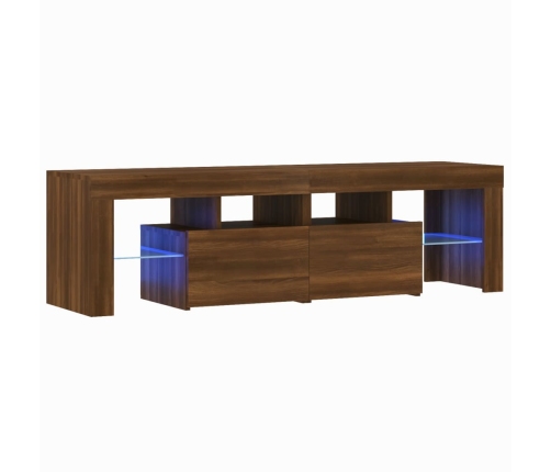 vidaXL Mueble de TV con luces LED marrón roble 140x36,5x40 cm