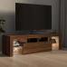 vidaXL Mueble de TV con luces LED marrón roble 140x36,5x40 cm