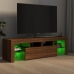 vidaXL Mueble de TV con luces LED marrón roble 140x36,5x40 cm