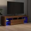 vidaXL Mueble de TV con luces LED marrón roble 140x36,5x40 cm