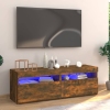 Mueble de TV con luces LED roble ahumado 120x35x40 cm