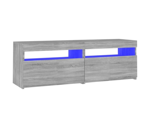 Mueble de TV con luces LED gris Sonoma 120x35x40 cm