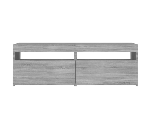 Mueble de TV con luces LED gris Sonoma 120x35x40 cm