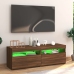 Mueble de TV con luces LED marrón roble 120x35x40 cm