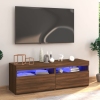 Mueble de TV con luces LED marrón roble 120x35x40 cm