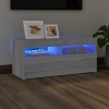 Mueble de TV con luces LED gris Sonoma 90x35x40 cm