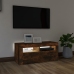 Mueble de TV con luces LED roble ahumado 90x35x40 cm