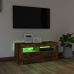 Mueble de TV con luces LED roble ahumado 90x35x40 cm